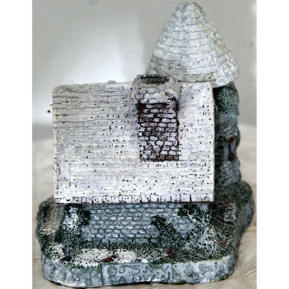 JSNY Resin Winter Gray Brick Cottage House Display Decor Christmas Flowers - Picture 3 of 7
